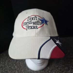 Don't Mess With Texas Hat With Texas Flag On Bill Navy Blue Embroidered Cap Y2K